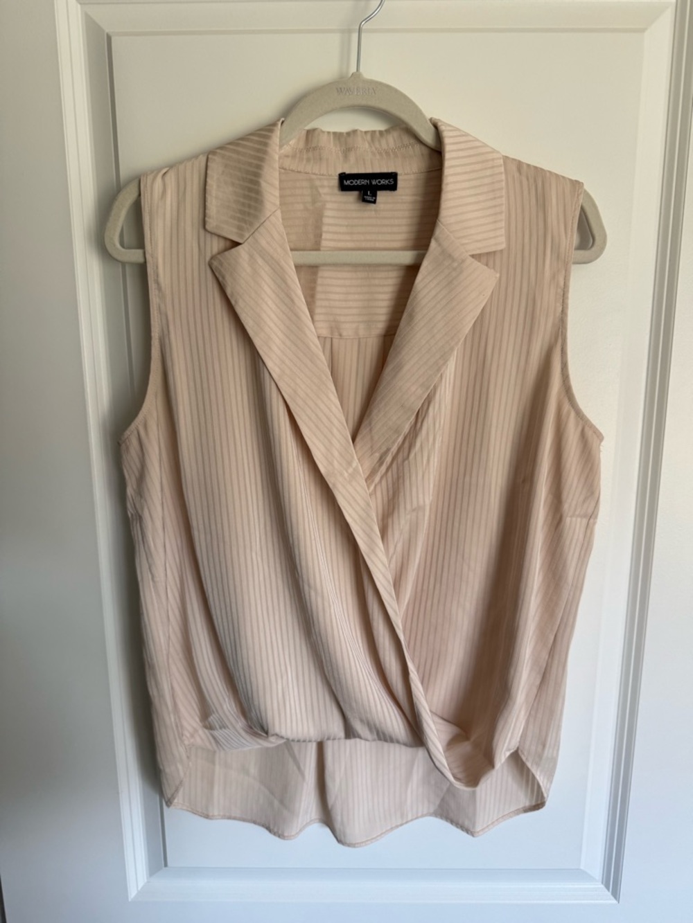 Sleeveless Wrap Blouse in Blush